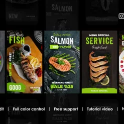 دانلود پروژه آماده پریمیر پرو استوری اینستاگرام ماهی Fish Instagram Stories