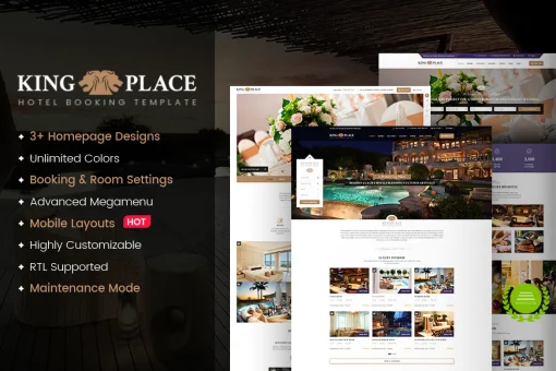 دانلود قالب وردپرس لیست و دایرکتوری هتل KingPlace - Hotel Booking