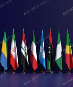 دانلود عکس با کیفیت پرچم ایران در کنار پرچم برخی کشورهای صادر کننده نفت