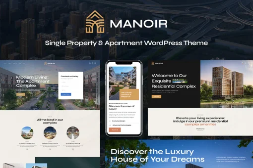قالب وردپرس فروش ملک و آپارتمان Manoir