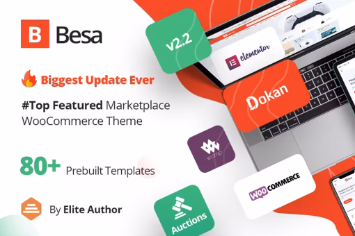 قالب وردپرس ووکامرس مارکت‌پلیس Besa