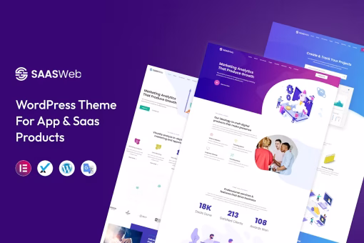 قالب وردپرس معرفی نرم افزار Saasweb