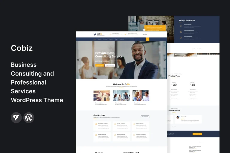 قالب وردپرس مشاوره کسب و کار و خدمات حرفه ای Cobiz