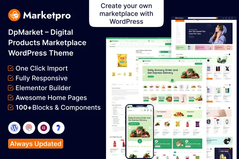 قالب وردپرس مارکت پلیس بازار دیجیتال DpMarket