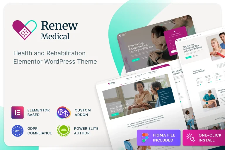 قالب وردپرس کلینیک فیزیوتراپی Renew Medical