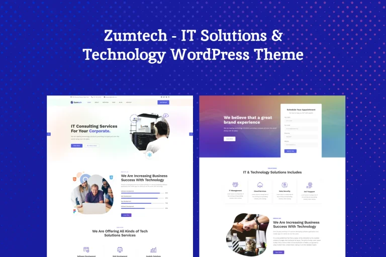 قالب وردپرس راه حل های فناوری اطلاعات Zumtech